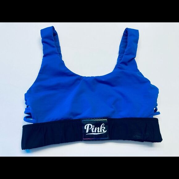 Victoria's Secret PINK Ultimate‎ Medium Support Unlined Sports Bra Blue Small - Picture 5 of 8